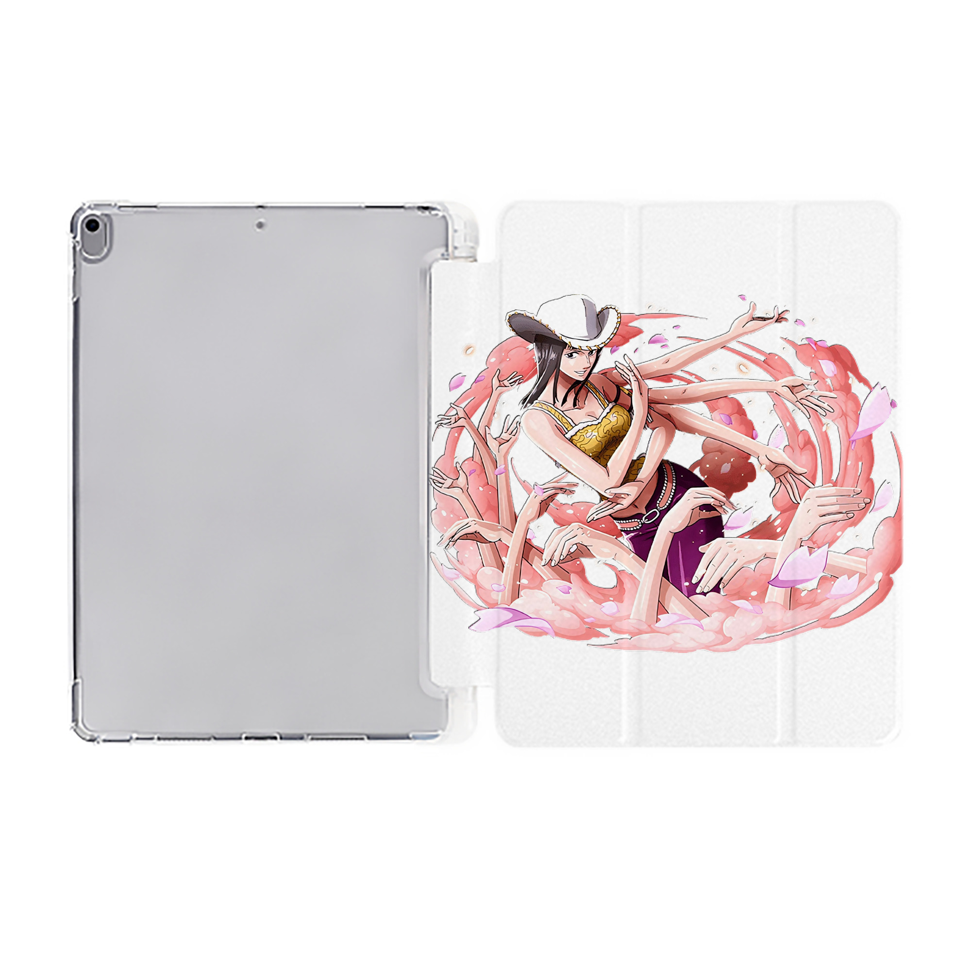 （画像用） ワンピース ニコ・ロビン ONE PIECE Nico Robin IPad ケース ペン収納付き 三つ折りスタンド PUレザー×シリコン 対応機種9.5/10.5/10.9インチ